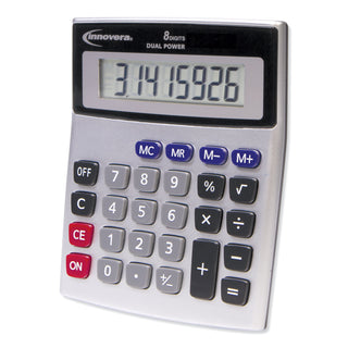 Innovera® 15927 Desktop Calculator, Dual Power, 8-Digit LCD Display (IVR15927)