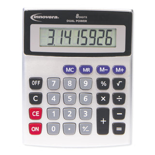 Innovera® 15927 Desktop Calculator, Dual Power, 8-Digit LCD Display (IVR15927)