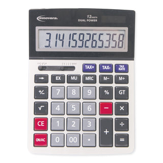 Innovera® 15975 Large Display Calculator, Dual Power, 12-Digit LCD Display (IVR15975)