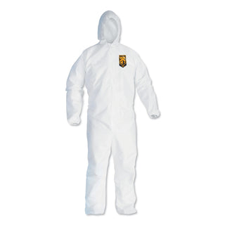 KleenGuard™ A40 Elastic-Cuff and Ankles Hooded Coveralls, 2X-Large, White, 25/Carton (KCC44325)