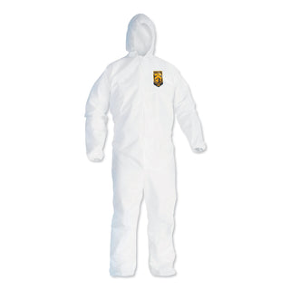 KleenGuard™ A40 Elastic-Cuff and Ankles Hooded Coveralls, X-Large, White, 25/Carton (KCC44324)