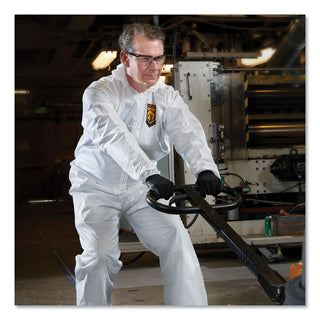 KleenGuard™ A40 Elastic-Cuff and Ankle Hooded Coveralls, Large, White, 25/Carton (KCC44323)