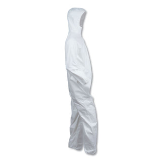 KleenGuard™ A40 Elastic-Cuff and Ankles Hooded Coveralls, 2X-Large, White, 25/Carton (KCC44325)