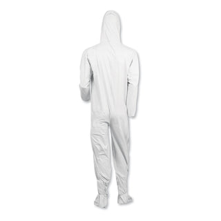 KleenGuard™ A40 Elastic-Cuff, Ankle, Hood and Boot Coveralls, Large, White, 25/Carton (417-44333)