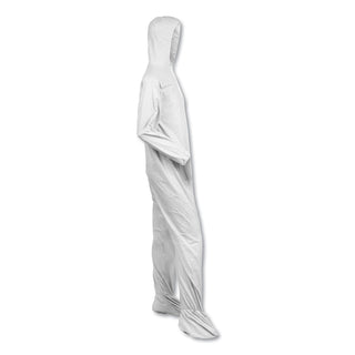 KleenGuard™ A40 Elastic-Cuff, Ankle, Hood and Boot Coveralls, Large, White, 25/Carton (417-44333)