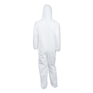 KleenGuard™ A40 Elastic-Cuff and Ankle Hooded Coveralls, Large, White, 25/Carton (KCC44323)