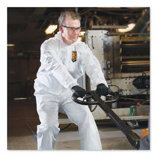KleenGuard™ A40 Elastic-Cuff, Ankle, Hood and Boot Coveralls, Large, White, 25/Carton (417-44333)