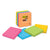Post-it® Pads in Energy Boost Collection Colors, 3" x 3", 90 Sheets/Pad, 5 Pads/Pack (MMM6545SSUC)