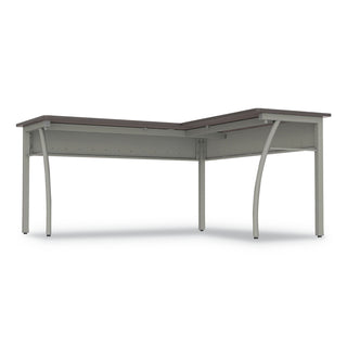 Linea Italia® Trento Line L-Shaped Desk, 59.13w x 59.13d x 29.5h, Mocha/Gray (LITTR737MOC)