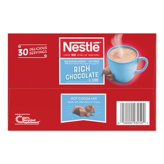 Nestlé® No-Sugar-Added Hot Cocoa Mix Envelopes, Rich Chocolate, 0.28 oz Packet, 30/Box (NES61411)