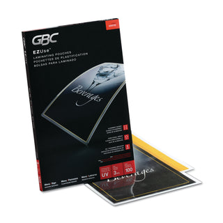 GBC® EZUse Thermal Laminating Pouches, 3 mil, 11.5" x 17.5", Gloss Clear, 100/Box (GBC3200720)