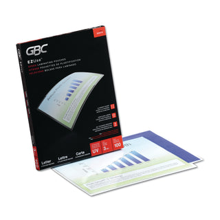 GBC® EZUse Thermal Laminating Pouches, 3 mil, 9" x 11.5", Gloss Clear, 100/Box (GBC3200715)