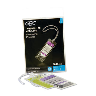 GBC® SelfSeal Self-Adhesive Laminating Pouches and Single-Sided Sheets, 8 mil, 2.88" x 4.63", Gloss Clear, 5/Pack (GBC3745165)