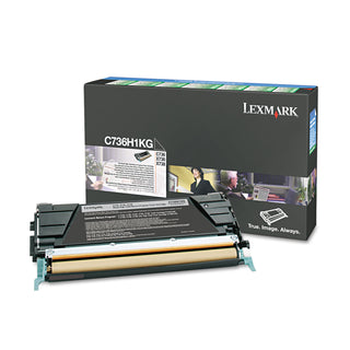 Lexmark™ C736H1KG (C736) Return Program High-Yield Toner, 12000 Page-Yield, Black (LEXC736H1KG)