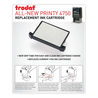 Trodat® Trodat E4750 Stamp Replacement Pad, 1 x 1 5/8, Black (USSP4750BK)