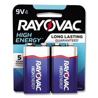 Rayovac® High Energy Premium Alkaline 9V Batteries, 4/Pack (RAYA16044CTF2)