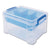 Advantus Super Stacker Divided Storage Box, Clear w/Blue Tray/Handles, 7 1/2 x 10.12x6.5 (AVT37375)