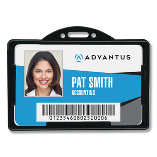 Advantus Horizontal ID Card Holders, 3.68 x 2.38, Black, 25/Pack (AVT75656)