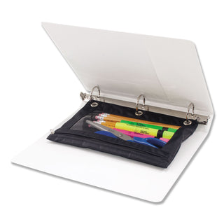 Advantus Binder Pencil Pouch, 10 x 7 3/8, Black/Clear (AVT67024)