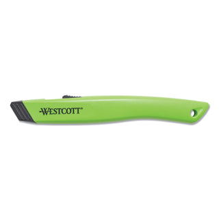 Westcott® Safety Ceramic Blade Box Cutter, 0.5" Blade, 5.5" Plastic Handle, Green (ACM16475)