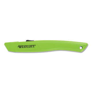 Westcott® Safety Ceramic Blade Box Cutter, 0.5" Blade, 6.15" Plastic Handle, Green (ACM17519)
