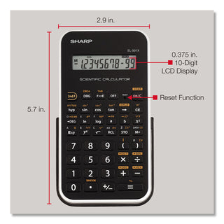 Sharp® EL-501XBWH Scientific Calculator, 10-Digit LCD (SHREL501X2BWH)