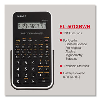 Sharp® EL-501XBWH Scientific Calculator, 10-Digit LCD (SHREL501X2BWH)
