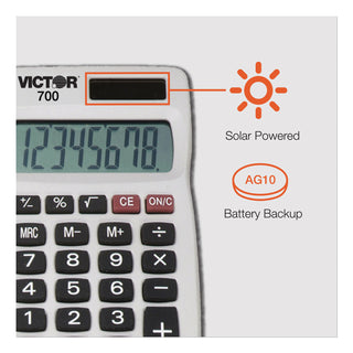Victor® 700 Pocket Calculator, 8-Digit LCD (VCT700)