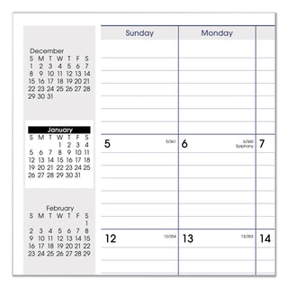 AT-A-GLANCE® DayMinder Monthly Planner, Ruled Blocks, 12 x 8, Black Cover, 14-Month: Dec 2024 to Jan 2026 (AAGG47000)