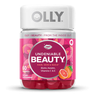 OLLY® Undeniable Beauty® Dietary Supplement Biotin / Vitamin C / Vitamin E / Keratin 2,500 mcg - 15 mg - 7.5 mg - 50 mg Strength Gummy 60 per Bottle Grapefruit Glam Flavor (1228378_BT)