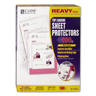 C-Line® Heavyweight Polypropylene Sheet Protectors, Non-Glare, 2", 11 x 8 1/2, 100/BX (CLI62028)