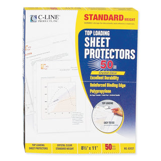 C-Line® Standard Weight Polypropylene Sheet Protectors, Clear, 2", 11 x 8 1/2, 50/BX (CLI62037)