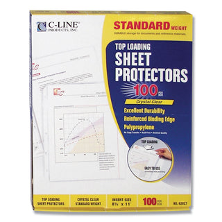 C-Line® Standard Weight Polypropylene Sheet Protectors, Clear, 2", 11 x 8 1/2, 100/BX (CLI62027)
