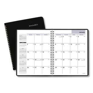 AT-A-GLANCE® DayMinder Monthly Planner with Notes Column, Ruled Blocks, 8.75 x 7, Black Cover, 12-Month (Jan to Dec): 2025 (AAGG40000)