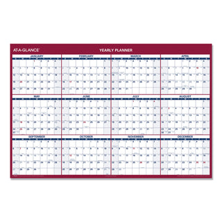 AT-A-GLANCE® Erasable Vertical/Horizontal Wall Planner, 32 x 48, White/Blue/Red Sheets, 12-Month (Jan to Dec): 2025 (AAGPM32628)