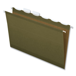 Pendaflex® Ready-Tab Reinforced Hanging File Folders, Legal Size, 1/6-Cut Tab, Standard Green, 25/Box (ESS42591)