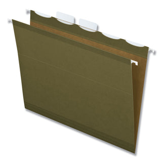 Pendaflex® Ready-Tab Reinforced Hanging File Folders, Letter Size, 1/5-Cut Tab, Standard Green, 25/Box (ESS42590)