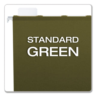 Pendaflex® Ready-Tab Reinforced Hanging File Folders, Letter Size, 1/5-Cut Tab, Standard Green, 25/Box (ESS42590)