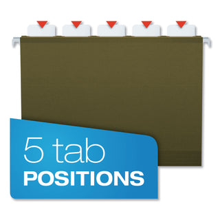 Pendaflex® Ready-Tab Reinforced Hanging File Folders, Letter Size, 1/3-Cut Tab, Standard Green, 25/Box (ESS42620)