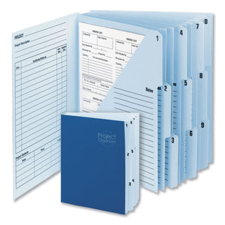 Smead™ 10-Pocket Project Organizer, 10 Sections, 1/3-Cut Tab, Letter Size, Lake Blue/Navy Blue (SMD89200)