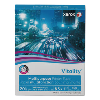 Xerox® Vitality Multipurpose Print Paper, 92 Bright, 20lb, 8.5 x 11, White, 500 Sheets/Ream, 10 Reams/Carton, 40 Cartons/Pallet (XER3R02047PLT)