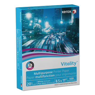 Xerox® Vitality Multipurpose Print Paper, 92 Bright, 20lb, 8.5 x 11, White, 500 Sheets/Ream, 10 Reams/Carton, 40 Cartons/Pallet (XER3R02047PLT)