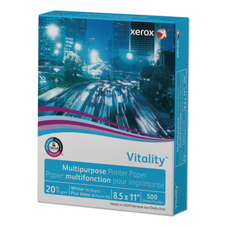 Xerox® Vitality Multipurpose Print Paper, 92 Bright, 20lb, 8.5 x 11, White, 500 Sheets/Ream, 10 Reams/Carton, 40 Cartons/Pallet (XER3R02047PLT)