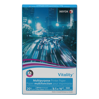 Xerox® Vitality Multipurpose Print Paper, 92 Bright, 20lb, 8.5 x 14, White, 500 Sheets/Ream, 10 Reams/Carton (XER3R2051CT)
