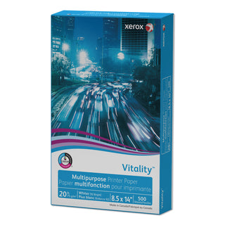 Xerox® Vitality Multipurpose Print Paper, 92 Bright, 20lb, 8.5 x 14, White, 500 Sheets/Ream, 10 Reams/Carton (XER3R2051CT)