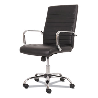 Sadie™ 5-Eleven Mid-Back Executive Chair, Supports up to 250 lbs., Black Seat/Black Back, Aluminum Base (BSXVST511)