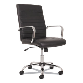 Sadie™ 5-Eleven Mid-Back Executive Chair, Supports up to 250 lbs., Black Seat/Black Back, Aluminum Base (BSXVST511)