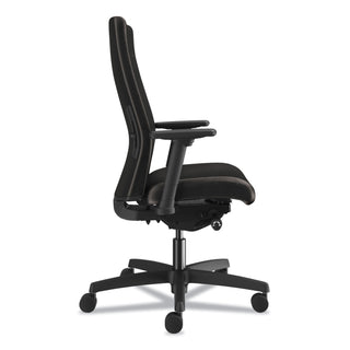 HON® Ignition 2.0 Upholstered Mid-Back Task Chair With Lumbar, Supports up to 300 lbs., Vinyl, Black Seat, Black Back, Black Base (HONI2UL2AU10TK)