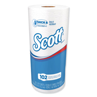 Scott® Choose-A-Sheet Mega Kitchen Roll Paper Towels, 1-Ply, 4.8 x 11, White, 102/Roll, 24/Carton (KCC47031)