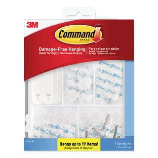 Command™ Clear Hooks and Strips, Plastic, Asst, 16 Picture Strips/15 Hooks/22 Strips/PK (MMM17232ES)